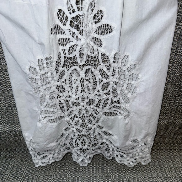 Handmade Battenburg Vintage Linen Apron Victorian Maid size M/L - Picture 8 of 12